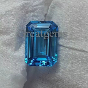 Piedra preciosa suelta cortada con esmeralda de diamante cultivado en laboratorio azul, claridad VVS1, Premium AAA + - Product Image 1