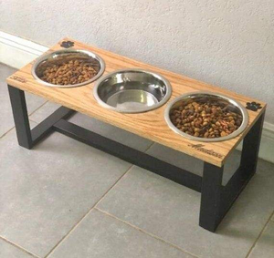 Estación de alimentación de mascotas hecha a mano ecológica, soporte alimentador de madera para perros con cuencos de acero inoxidable para vender al por mayor en la India - Product Image 3