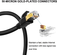 Terbaik Cat8 kabel Ethernet 40gbps Cat8 SFTP kabel Patch untuk Gaming disesuaikan telekomunikasi Pass kabel menjuntai kucing 8 kabel