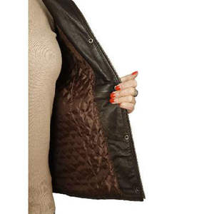 Concevez votre propre veste en cuir pour femme de haute qualité avec doublure en nylon, imperméable et coupe-vent, manches longues, meilleur prix - Product Image 3