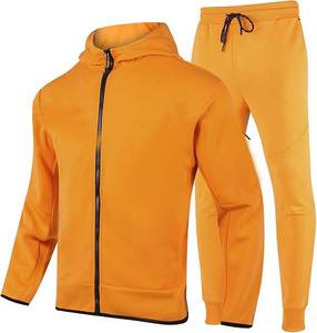 Survêtement à capuche 100% coton personnalisable pour hommes, couleur unie, vêtements décontractés d'hiver de haute qualité, imprimé lourd - Product Image 1