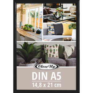 Juego de 2 Marcos de Fotos Plateados Simples de Doble Cara, Tamaño DIN A5 (14.8 x 21 cm), Material de Madera PS, Marco Negro para Póster, Disponible en 4x6 y 5x7 - Product Image 1