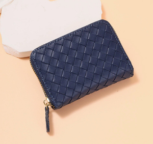 Handmade Genuine Leather Zipper <b>Wallet</b> Geometric Pattern Short Unisex Daily Use Brown - Product Image 3