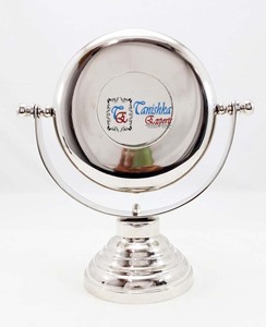 <b>Nautical</b> Vintage Desktop Clock Silver Finish Roman Numerals Table <b>Decor</b> Antique Style Metal Table Clock Decorative Home Office - Product Image 2