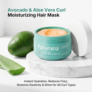 Set <span class=keywords><strong>de</strong></span> Cuidado Capilar Pallamina Avocado Aloe Vera <span class=keywords><strong>para</strong></span> Definir Rizos, Hidratante, Sin Sulfatos, Champú, Acondicionador y <span class=keywords><strong>Mascarilla</strong></span> <span class=keywords><strong>para</strong></span> <span class=keywords><strong>Cabello</strong></span> Rizado, OEM - Product Image 3