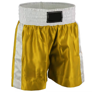 Pantalones cortos de Muay de Boxeo Tailandés de satén de alta calidad, sublimación personalizada impresa, ropa de gimnasio de artes marciales MMA, servicio OEM disponible - Product Image 4