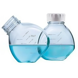 Borosilicate <b>Glass</b> <b>500ml</b> Tilt <b>Bottle</b> with Graduated Markings for Labs - Product Image 1