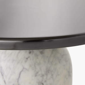 La mejor mesa auxiliar de diseño minimalista elegante hecha a mano, decoración de piedra Premium de mármol blanco y negro para el hogar moderno, muebles de sala de estar - Product Image 2