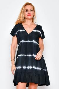 Vestido corto de caftán con tinte de corbata de rayón para mujer de verano para fiesta, ropa informal y de playa, vestido Midi de manga corta para diversión en la playa - Product Image 5