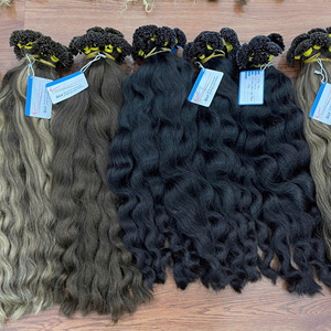 Gran oferta 2025, extensiones de cabello de Color ondulado Natural de cabello crudo, sin enredos, sin desprendimiento, punta en U, venta al por mayor, paquetes de cabello de Vietnam - Product Image 4