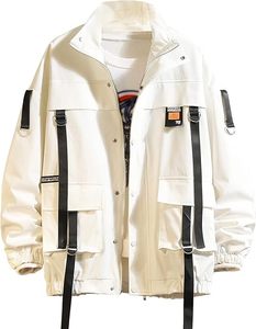 เสื้อแจ็กเก็ตกราฟฟิตี้ผู้ชาย, แจ็คเก็ตผ้าฝ้ายน้ำหนักเบาพิมพ์ลายเครื่องบินทิ้งระเบิดฮิปฮอป - Product Image 2