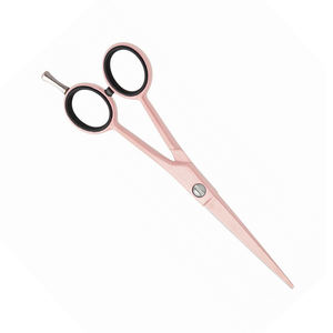 Ciseaux de coupe de cheveux de barbier de couleur rose clair lames en acier inoxydable ciseaux de coiffure de beauté avec anneau en caoutchouc noir - Product Image 3