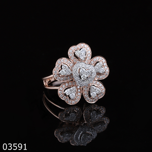 แหวนหมั้นดอกไม้ประดับเพชร18K สีโรสโกลด์พร้อมเพชรปลูกในห้องปฏิบัติการสำหรับของขวัญวันวาเลนไทน์ของผู้หญิงที่ได้รับการรับรอง - Product Image 3