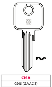 Chiave in Ottone Cs46 (g. Vac 3) Cisa - Product Image 1
