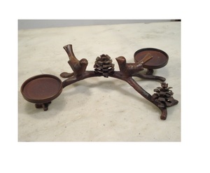 Aluminium Brances Bird <b>Pinecone</b> Candle Holder - Product Image 1