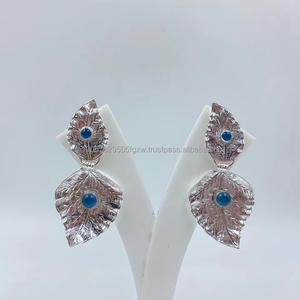 Meilleur prix femmes plaqué or 925 boucles d'oreilles en argent sterling faites à la main Style classique cadeaux de fête de mariage - Product Image 1