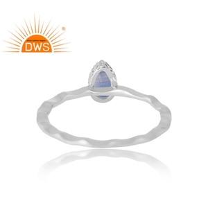 Anillo de plata de ley con piedra de cianita natural, diseño personalizado, joyería moderna para mujer, regalo para ella. - Product Image 2