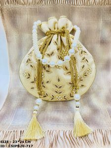 Indian Handmade Stylish Embroidered Evening Bag Potli <b>Clutch</b> for <b>Weddings</b> and Celebrations! - Product Image 4