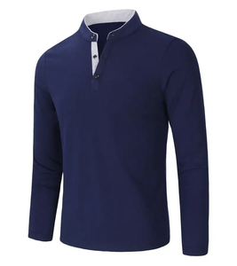 Camiseta de manga larga para hombre, prenda de vestir, de la mejor calidad, personalizada, con cuello de pico, informal, ajustada, con diseño de exportación - Product Image 5