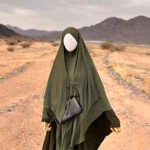 Haute qualité Thobe / Thawb 2025 une pièce Jilbab prière musulmane Abaya robe au-dessus Khimar Abaya vêtements traditionnels musulmans - Product Image 5