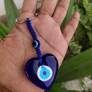พวงกุญแจแก้วรูปหัวใจลายตาปีศาจวงกลมสีฟ้า ขนาดสั่งทำได้ สำหรับเป็นของขวัญ ขายส่ง - Product Image 4