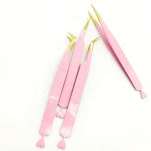 Pinzas para Pestañas de Acero Inoxidable Rosa, Diseño de Corazón, Agarre Sencillo, Pinzas para Extensión de Pestañas con Empaque de Caja de Cartón - Product Image 4