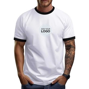 T-shirts unisexes en gros, personnalisables avec logo, col rond, manches courtes, personnalisables avec étiquette supplémentaire, t-shirts ringer personnalisés - Product Image 5