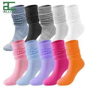 ALLCH Baixo MOQ Boa Qualidade Moda Feminina Colorido Design Personalizado Slouch Meias, Soft <span class=keywords><strong>Extra</strong></span> Longo Raspar Joelho Meia Alta - Product Image 1