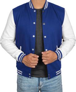 Men's New Fashion Classic <b>Baseball</b> <b>Bomber</b> <b>Jacket</b> Winter Top Outerwear with Canvas Stand Collar Front Logo - Product Image 2