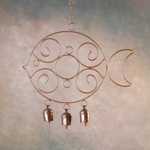 Campana de Navidad de Metal doble recubierta de cobre hecha a mano, diseño Vintage, campanas doradas para colgar en la pared, hogar y decoración navideña - Product Image 6