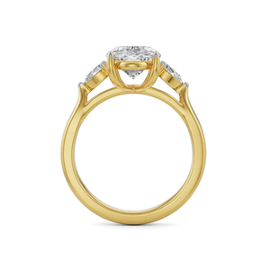 Anillo de Compromiso de Tres Piedras con Diamante Cultivado en Laboratorio de Corte Ovalado de 4.00 CTW, Certificado IGI, Oro Sólido de 14K, Anillo de Novia Clásico para Mujer - Product Image 3