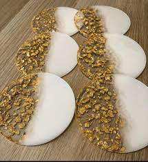 Dessous de verre en résine forme ronde dernière conception meilleure qualité cuisine et tasse à eau de table Dessous de verre en résine à faible coût - Product Image 4