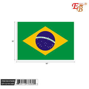 Bandera Personalizada de Brasil 3X5 Pies, 144 Piezas/Caja, Impresión Digital, Nylon y Poliéster, Asta de Fibra de Vidrio, para Coche/Mano/Bandera, con Logotipo Personalizado - Product Image 1