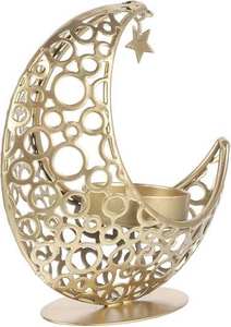 เชิงเทียนอาหรับโมร็อกโก งานฝีมือโลหะสีทอง ของขวัญสำหรับตกแต่งบ้านในเทศกาลอีดและรอมฎอน - Product Image 2