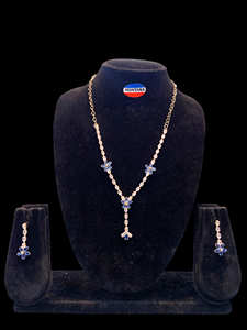 Collar de acero inoxidable con diamantes de imitación para mujer, conjunto de joyas con pendientes, estilo Vintage para compromiso de boda - Product Image 3