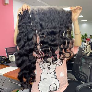 Juego completo de extensiones de cabello virgen de doble trama, extensiones de cabello virgen de onda natural cruda, 13x6 - Product Image 2