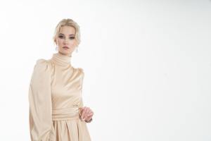 ชุดเดรสอาบายาเข้ารูปสำหรับผู้หญิงมุสลิมชุดเดรสสีเบจสุภาพแบบอิสลาม - Product Image 5