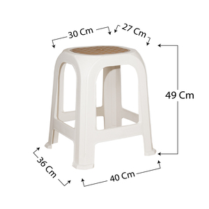 Sgabello da bagno per bambini in plastica marrone Beige leggero 31x27x46cm polivalente per uso cucina e camera da letto - Product Image 2