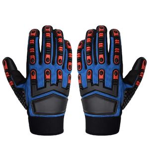 Gants de sécurité anti-choc pour hommes de haute qualité en cuir de chèvre avec pouce en TPR, protection maximale, ajustables - Product Image 1