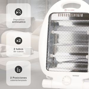 Riscaldatore al quarzo anti-ribaltamento Fartura bianco 800W (Niaros 301010005) - Product Image 4