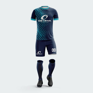 Tenue d'équipe, impression numérique personnalisée, ensemble d'uniformes de football, manches courtes, matière polyester antibactérienne, unisexe, entraînement - Product Image 2