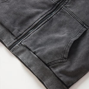 Sudadera con capucha Retro lavado ácido para hombre, ropa de calle de gran tamaño, mezcla de algodón transpirable a la moda, bordado estampado personalizado al por mayor - Product Image 4