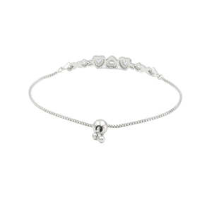 Pulsera Elegante Zarkan con Dije de Corazón Plateado, Accesorio de Moda - Product Image 4