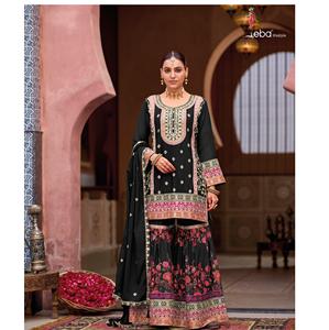 Costumes pakistanais au design unique avec broderie lourde et motifs élégants avec Dupatta et Palazzo assortis au meilleur prix - Product Image 1