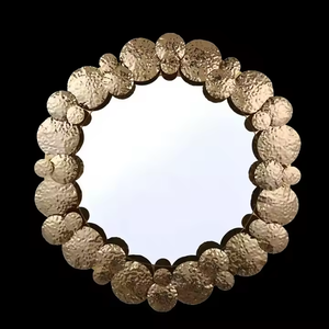 Modern Round <b>Wall</b> <b>Mirror</b> with Golden Beads, Luxury Metal <b>Wall</b> <b>Mirror</b> <b>for</b> <b>Bathroom</b>, Living Room, Bedroom, Entryway & Gifts - Product Image 4