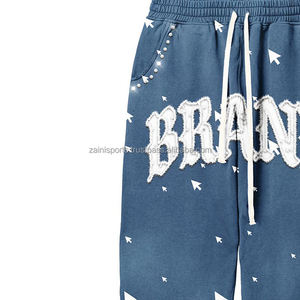 Casual Gym Workout Track Pants Comfortable <b>Slim</b> <b>Fit</b> Tapered Sweatpants With Zipper Pockets <b>Jogger</b> washed <b>men's</b> pants - Product Image 2