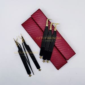 GETUP BROSONS IMPEX - Pestañas Antiestáticas de Acero Inoxidable de 90 Grados, Color Negro Liso con Punta Dorada y Diseño de Corona Recortada, 10 mm - Product Image 3