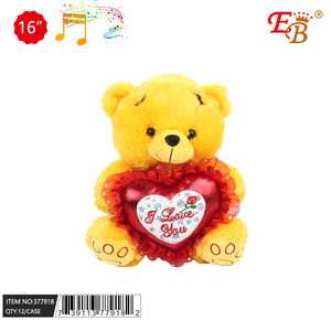 16 \ "orsetto giallo con cuore e suono forniture di san valentino 12 pz/CS - Product Image 1