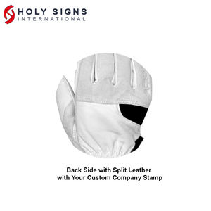 Venta al por mayor XL tamaño conductor guantes de piel de oveja blanca grano vaca cuero dividido multiusos para la construcción industrial trabajo corte 5 - Product Image 2