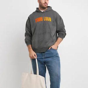 Sudadera con capucha de gran tamaño de invierno de alta calidad Unisex para hombre, Sudadera con capucha de lavado ácido, Sudadera con capucha de lana gruesa de peso pesado con cuentas - Product Image 1